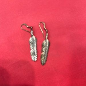 Silpada feather etched earrings